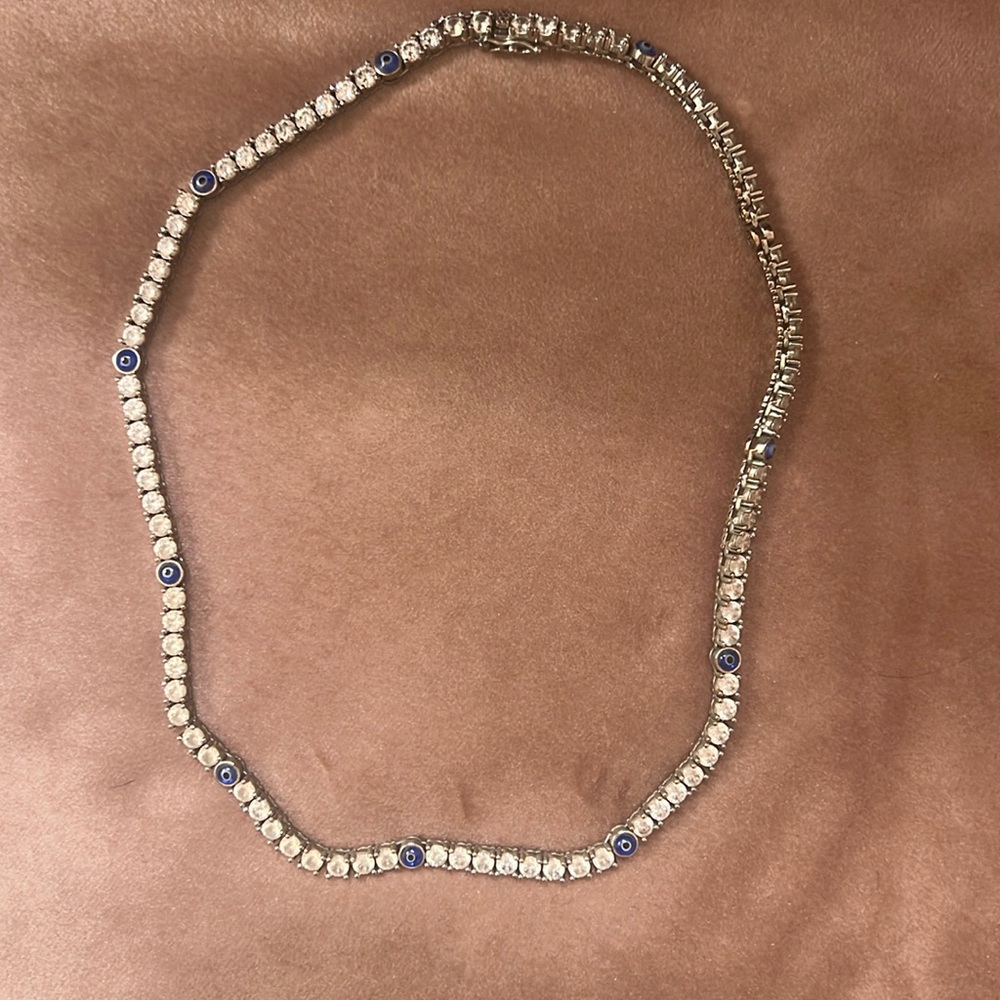 galaxiabeauty evil eye silver necklace
